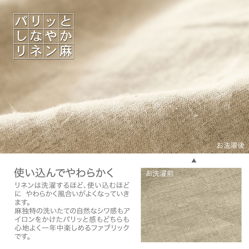 ファインリネンお洗濯で変わる肌ざわり
